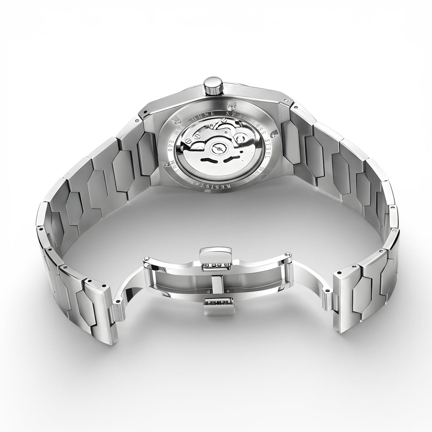 Specht & Söhne VC222 - Qu - Back view, open clasp, automatic movement