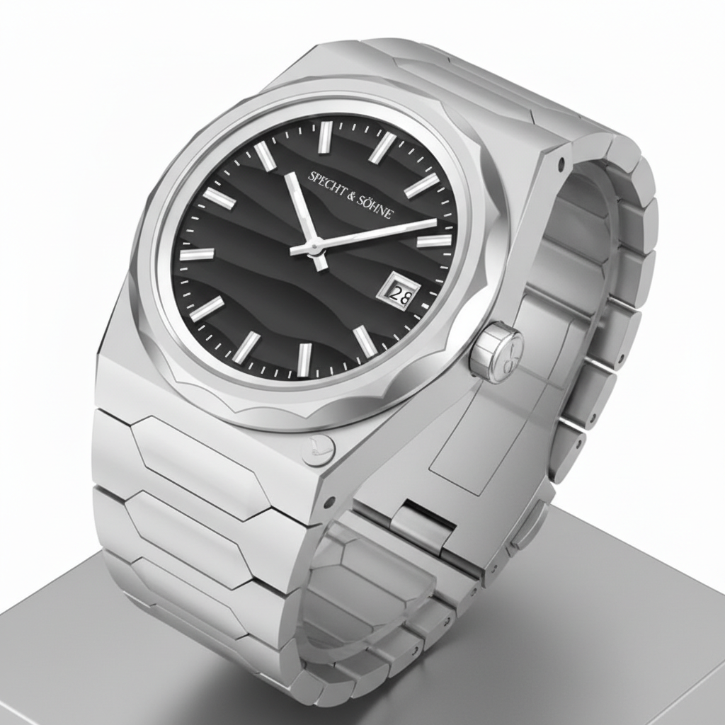 Specht & Söhne VC222 - Q - black dial angled view