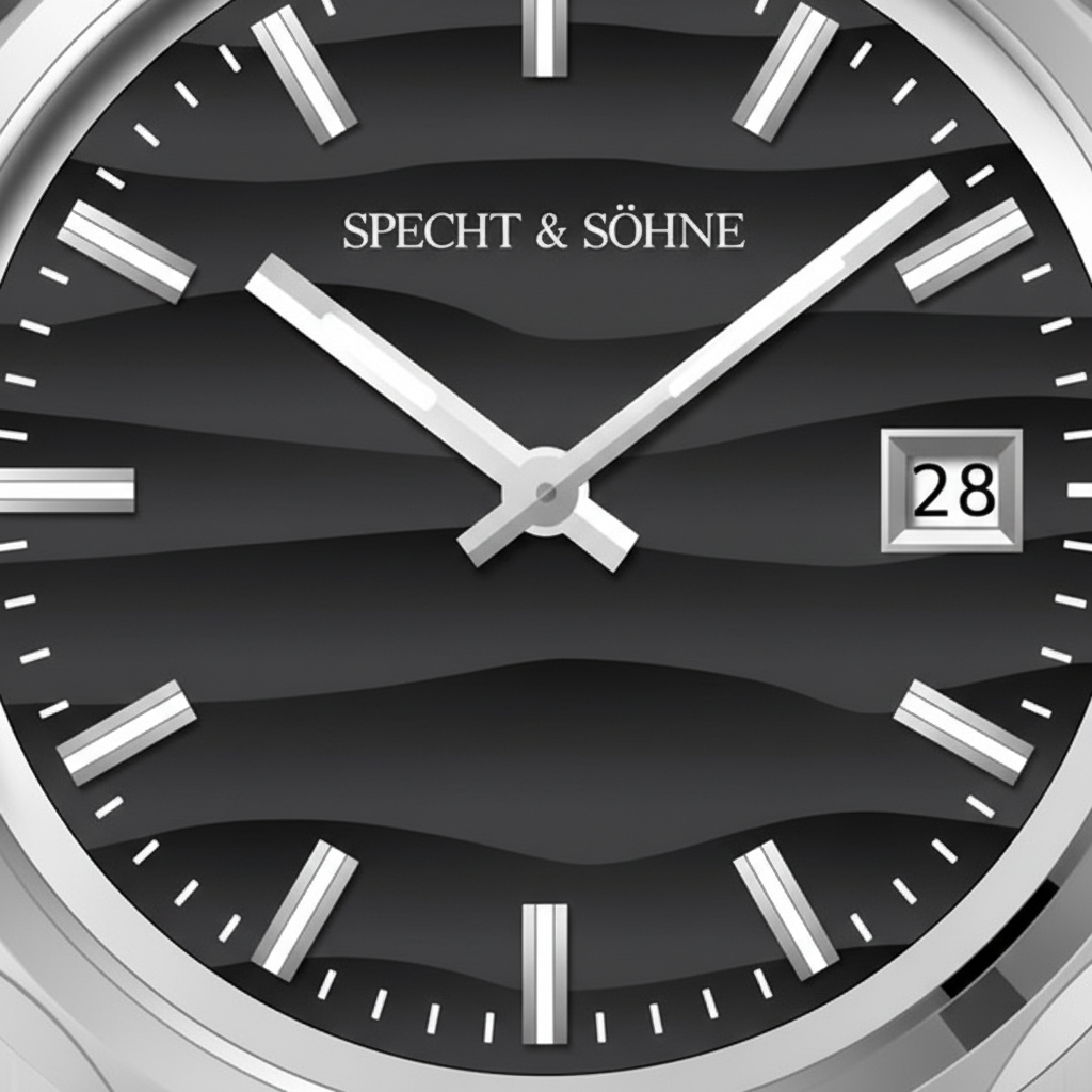 Specht & Söhne VC222 - Q - black dial close-up