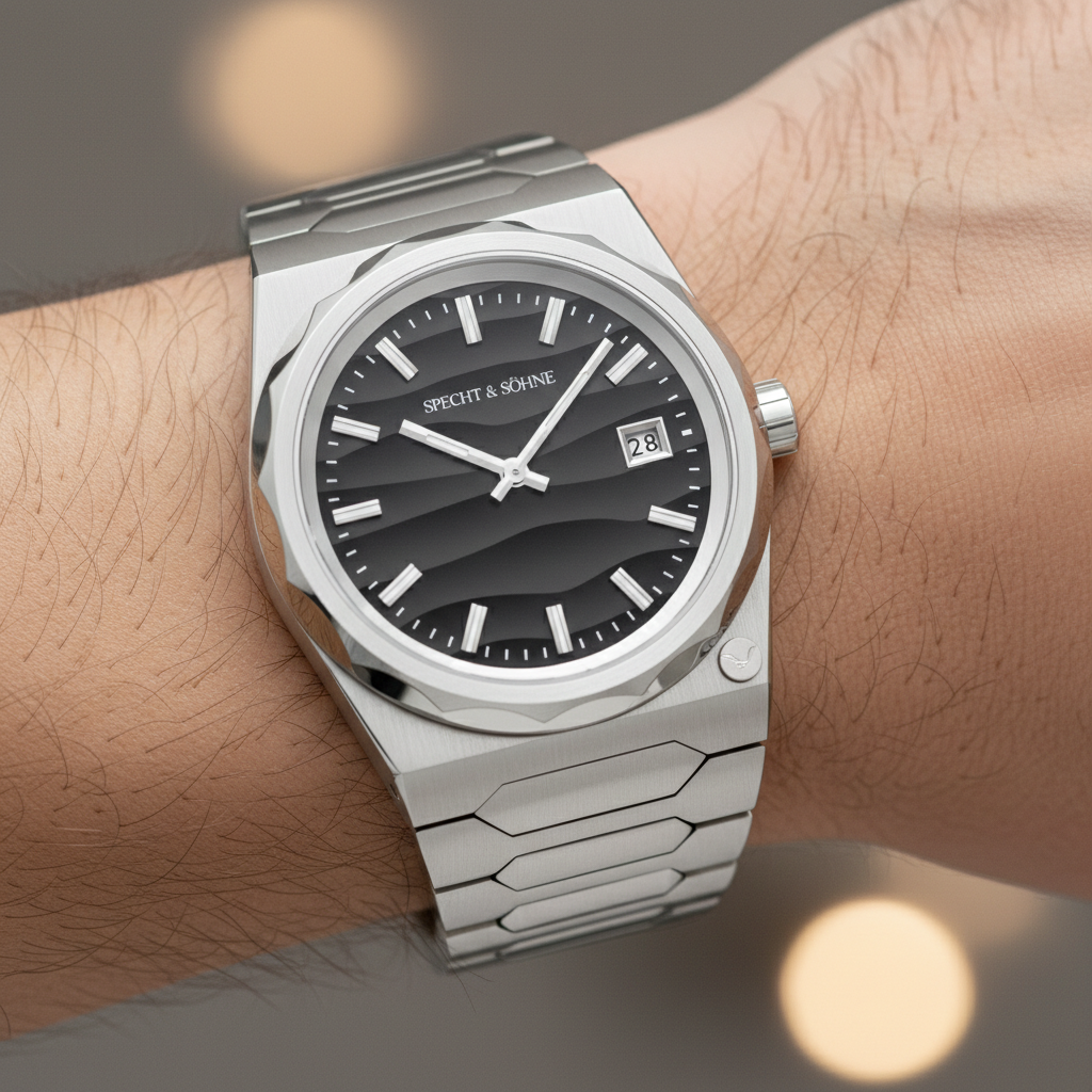 Specht & Söhne VC222 - Q - black dial on wrist