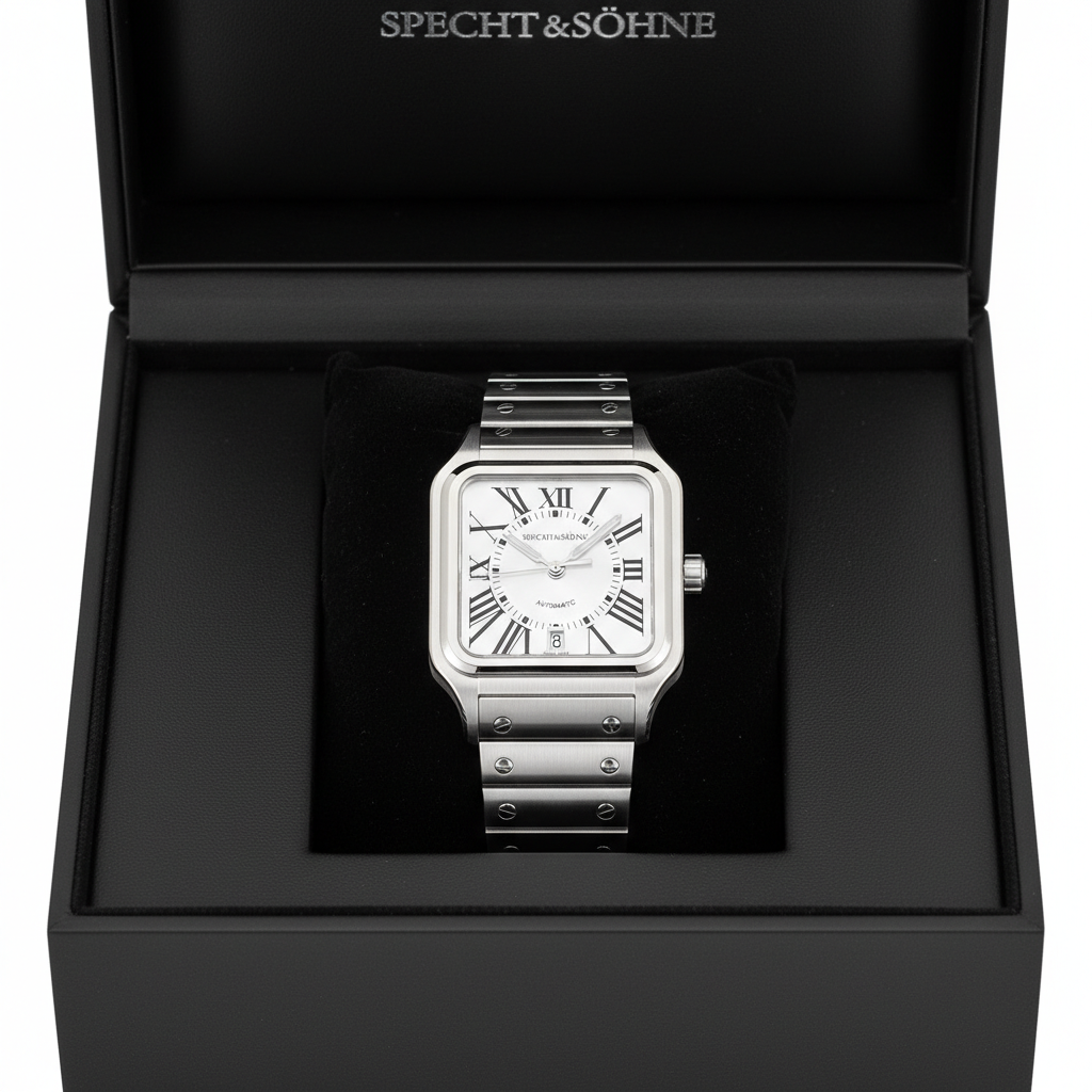 Specht & Sohne SP0021 - M - Bezel detail, polished finish presentation box