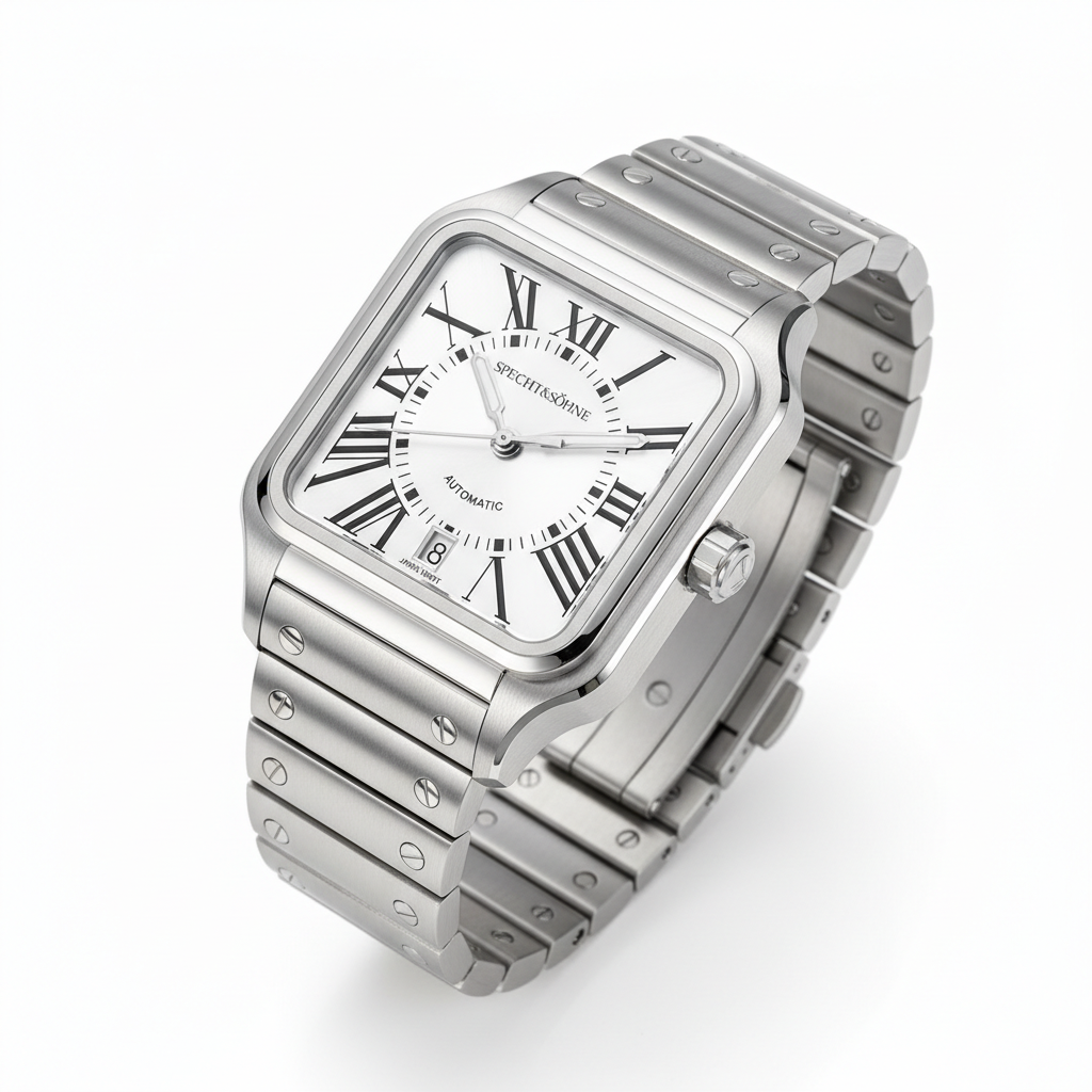 Specht & Sohne SP0021 - M - Angled perspective, steel bracelet