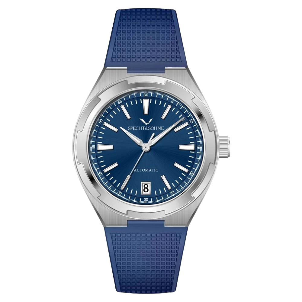 Specht & Sohne SP0024 - M - blue rubber strap, textured