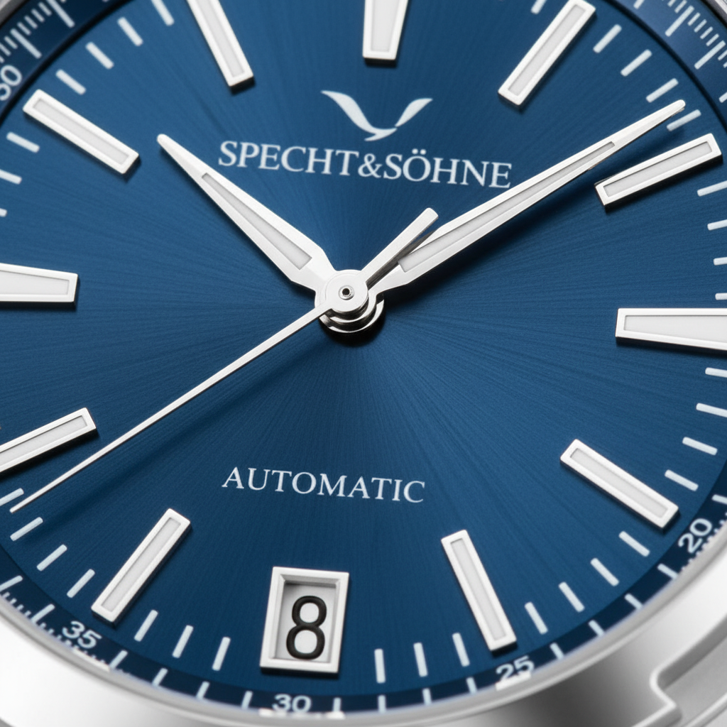 Specht & Sohne SP0024 - M - dial close-up, date window