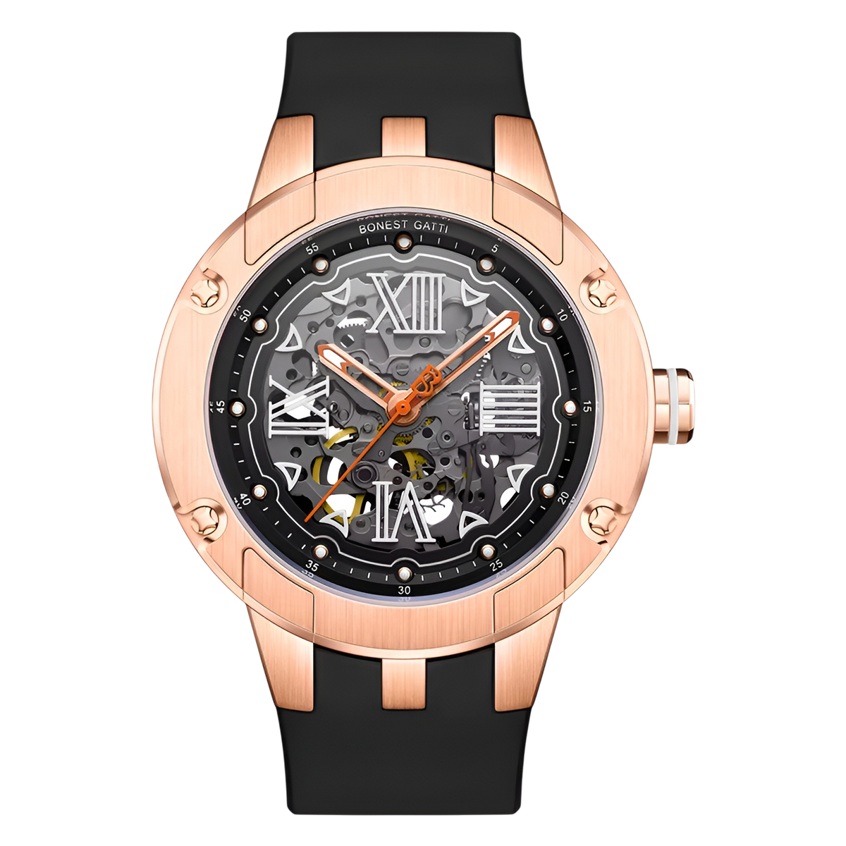 BONEST GATTI BG7701 Men's Automatic Skeleton Watch - Black edition