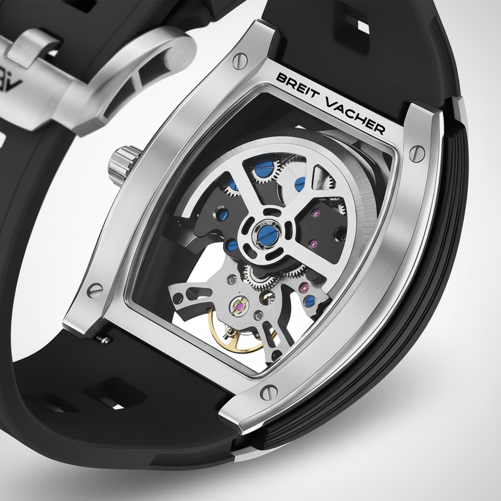 BREITVACHER 91986 - Autom - transparent caseback, visible movement, rear view, inner gears