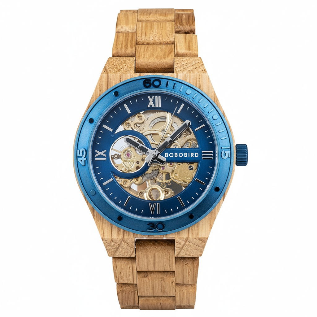 BOBO BIRD GQ029-5 - Mecha - close-up, skeleton dial