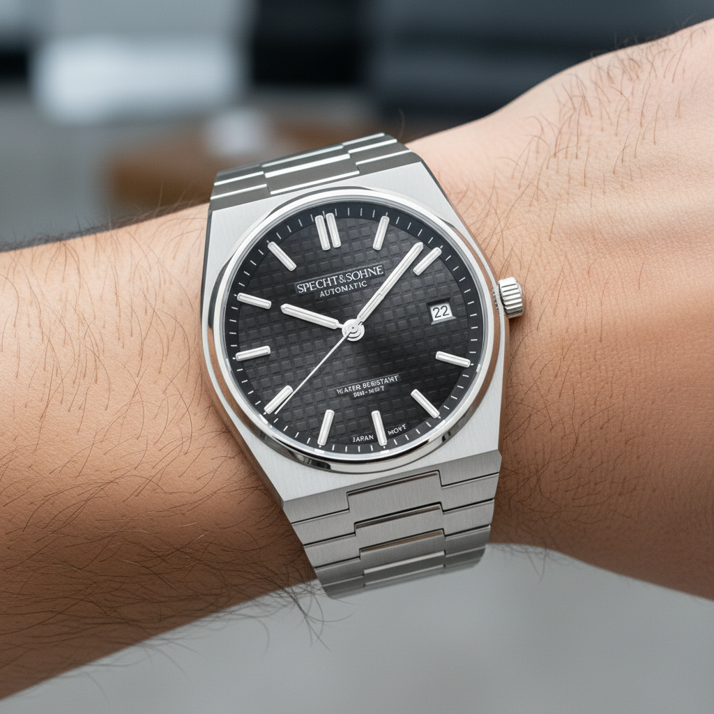 Specht & Söhne SP0014 - M - on wrist, black dial