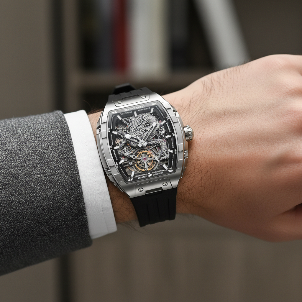 Bonest Gatti BG5605 Men's Dragon Skeleton Automatic Watch – Smoth Case Edition breitvacher