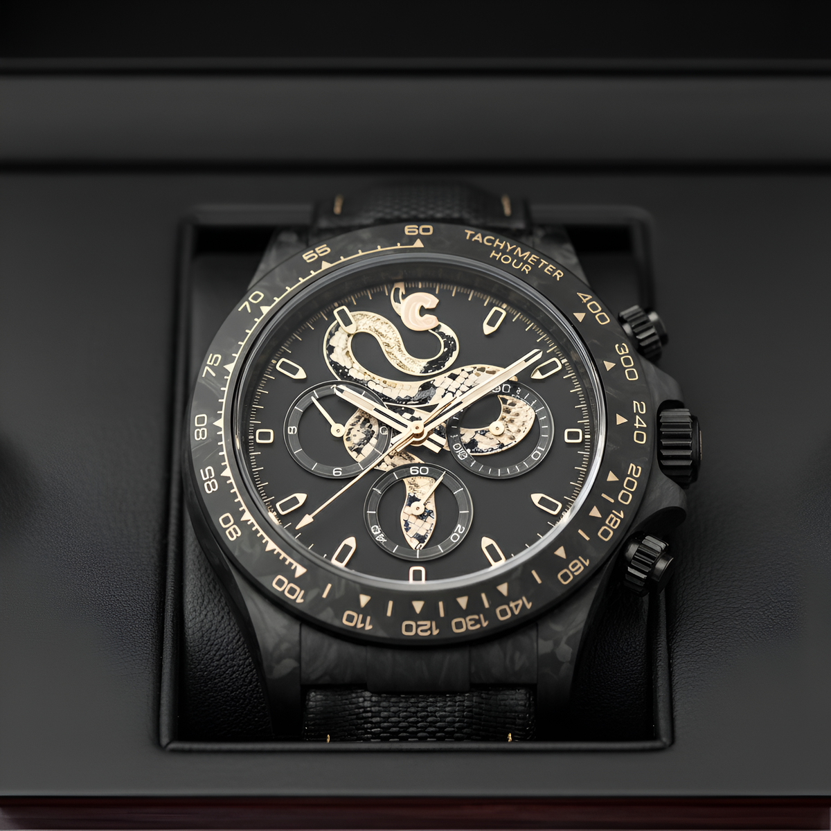 CRONUSART CM016-055 - Men Automatic Chronograph Watch Venom Force Military Carbon breitvacher