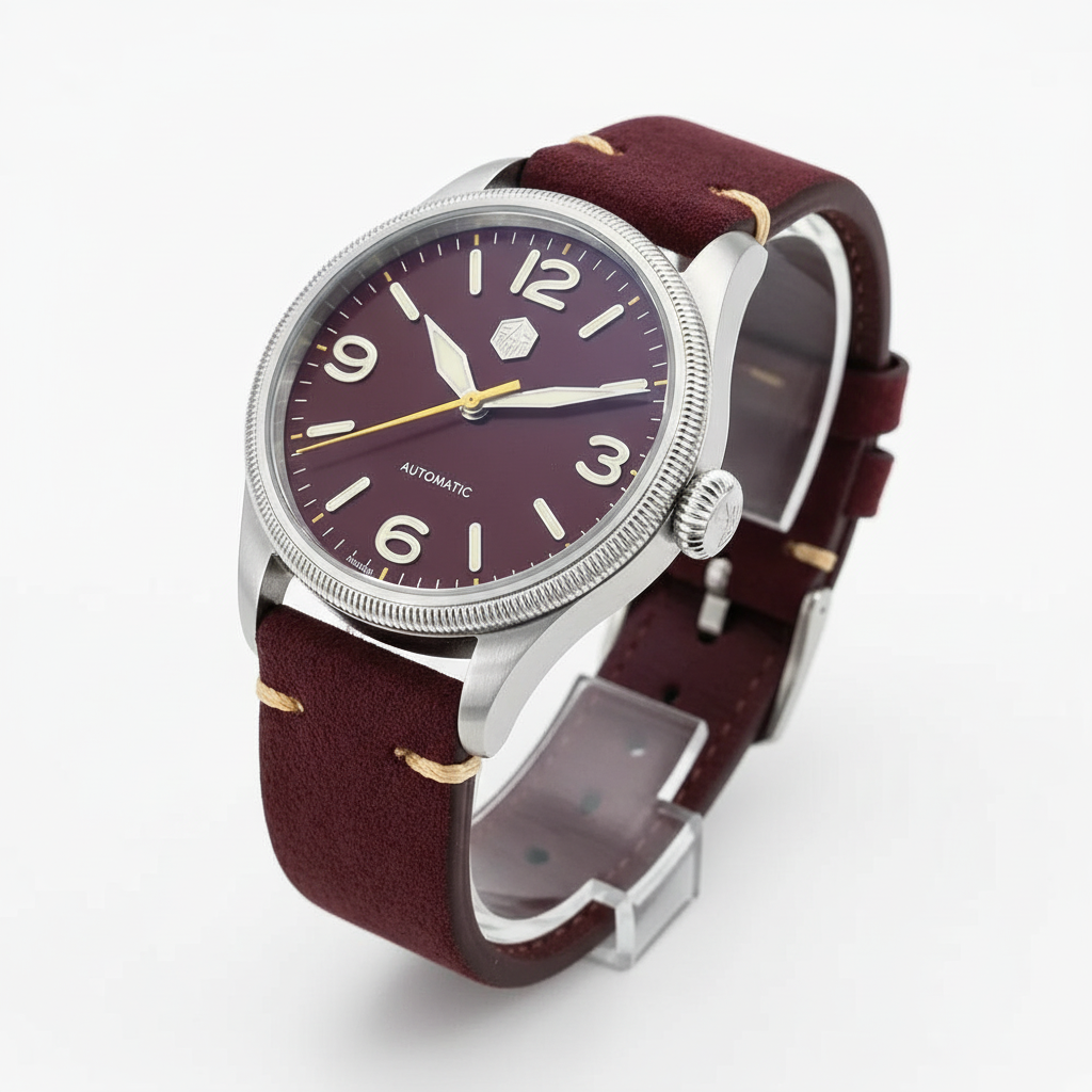 San Martin SN0033-G2 - He - front view burgundy strap three quarter view
