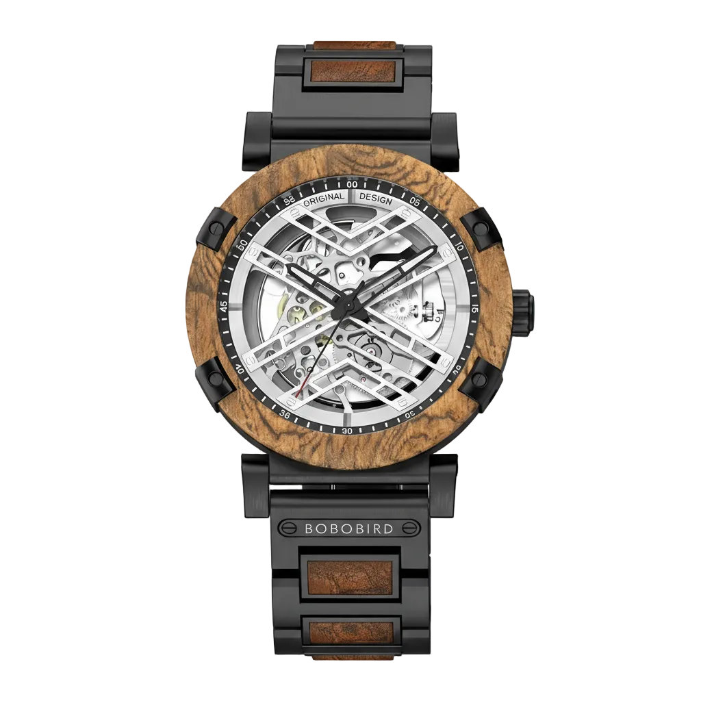 BOBO BIRD GT104/T106 - Au - light wood skeleton dial