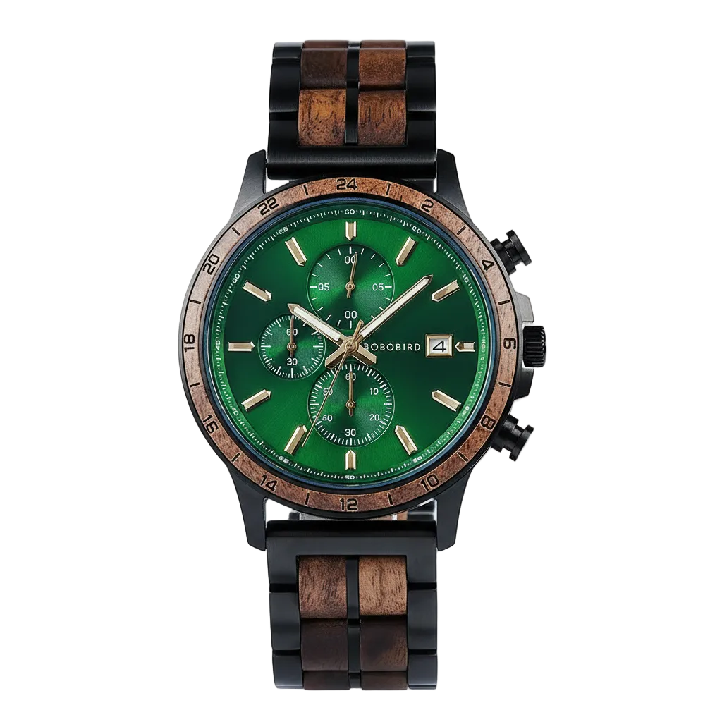 BOBO BIRD GT097 - Mens Ch - black green wood front