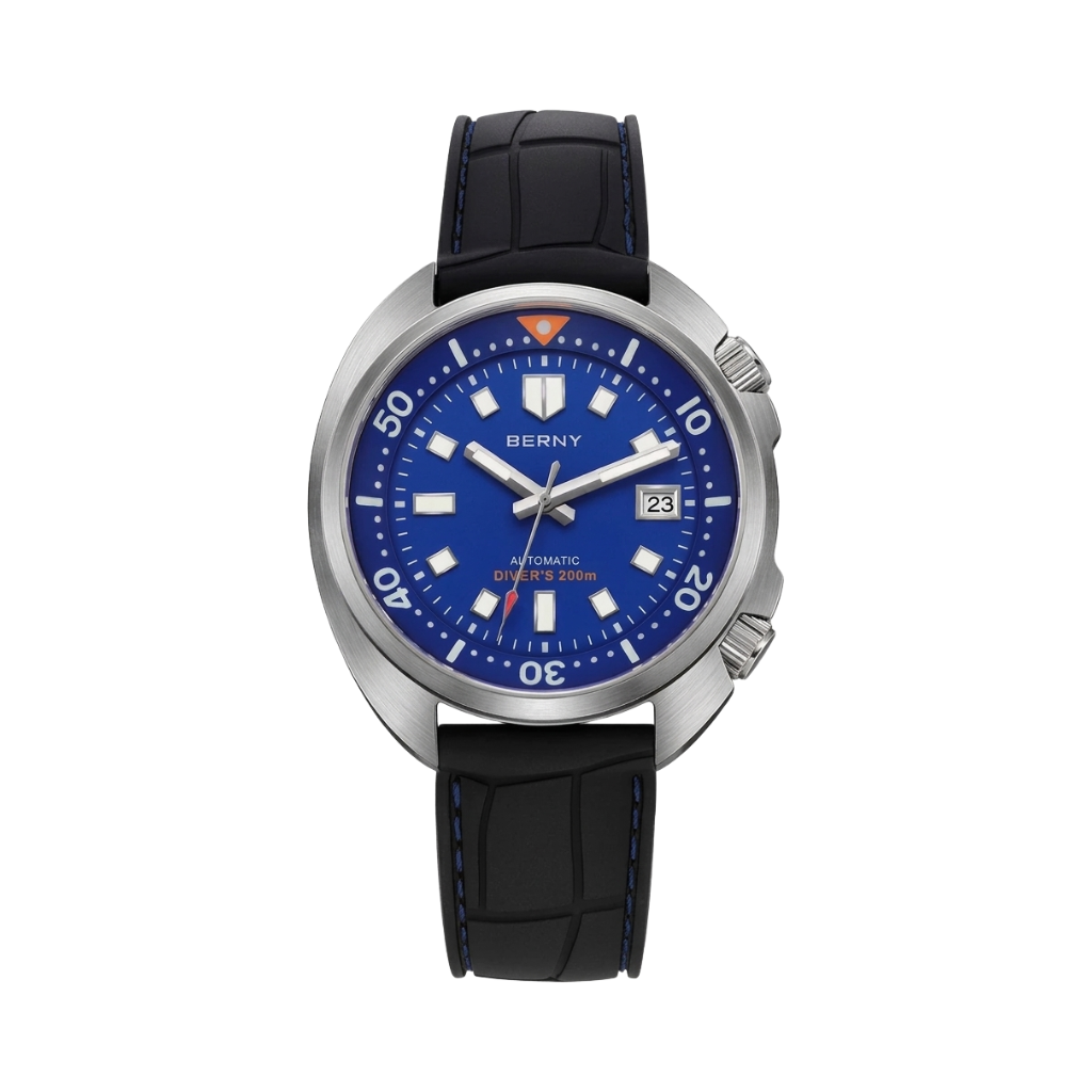 BERNY AM1970M - blue dial front view packshot