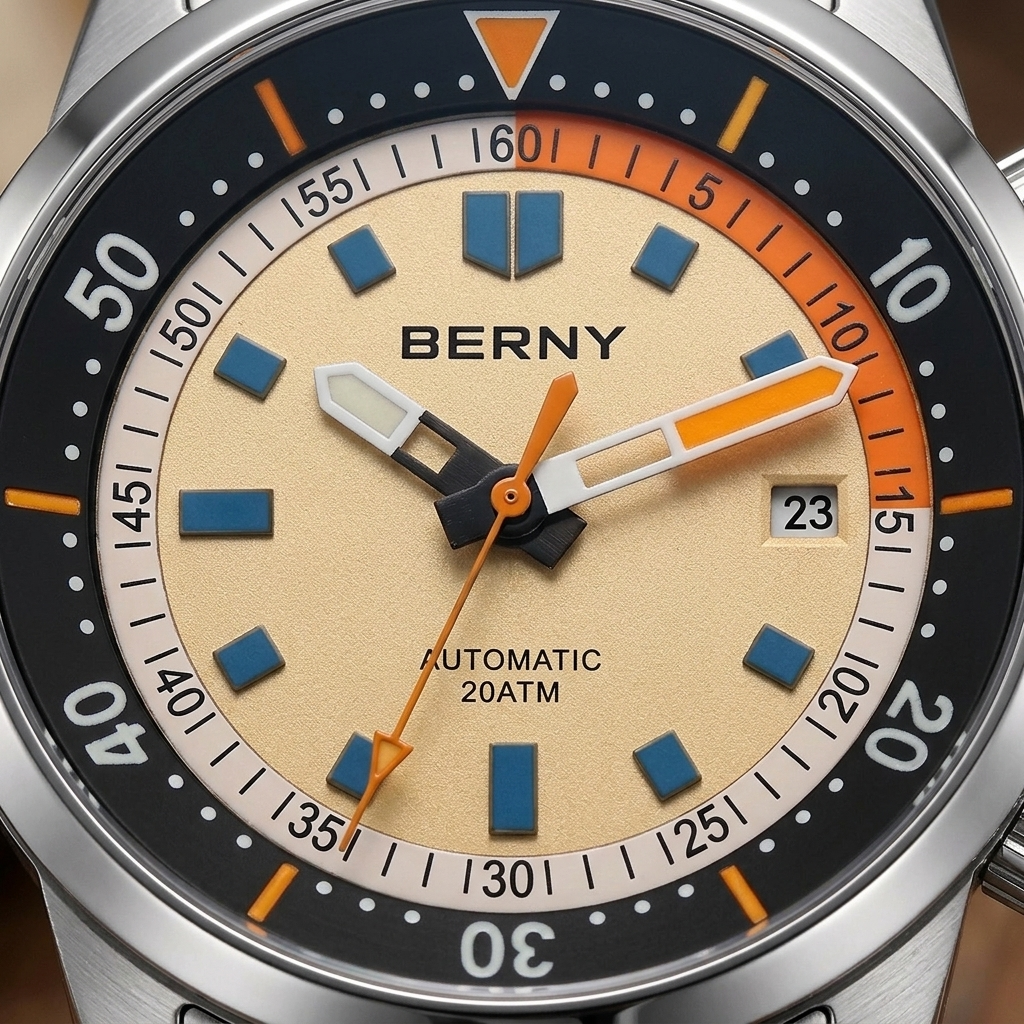 BERNY AM439M - dial macro detail