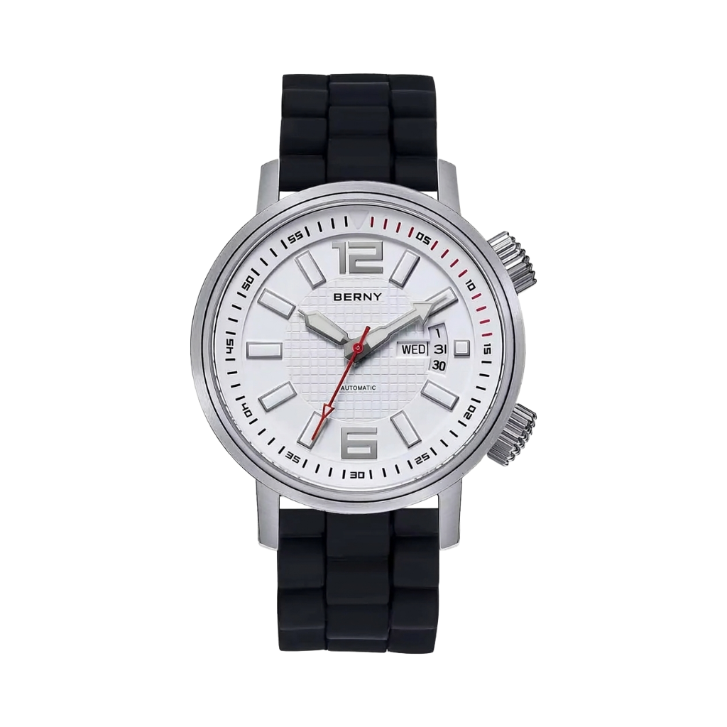 BERNY AM7081M - white dial front view packshot