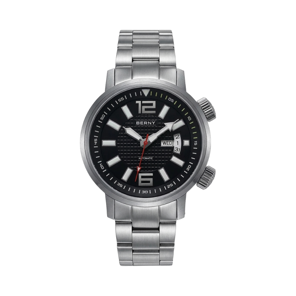 BERNY AM7081M - black dial front view packshot