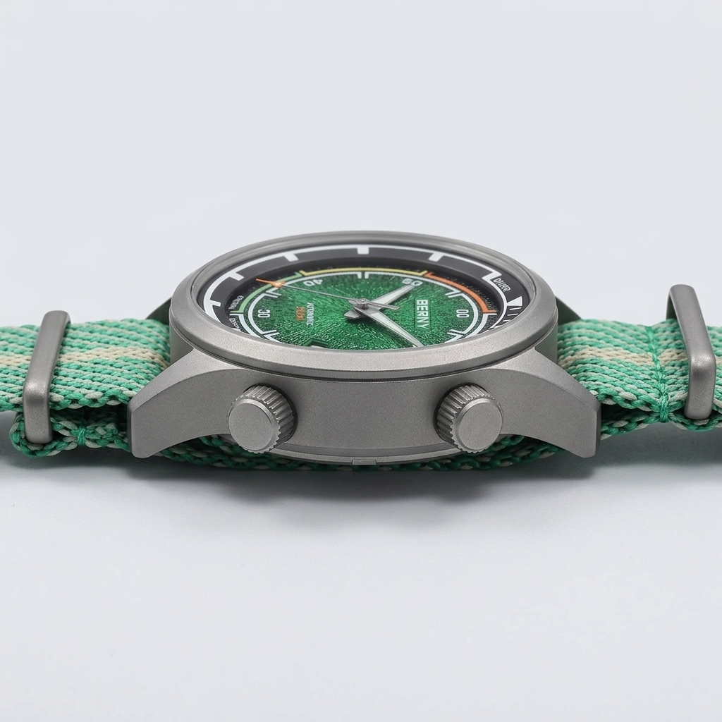 BERNY AMT159M - side profile case crown