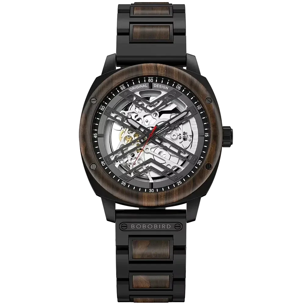 BOBO BIRD GT104/T106 - Au - dark wood skeleton dial
