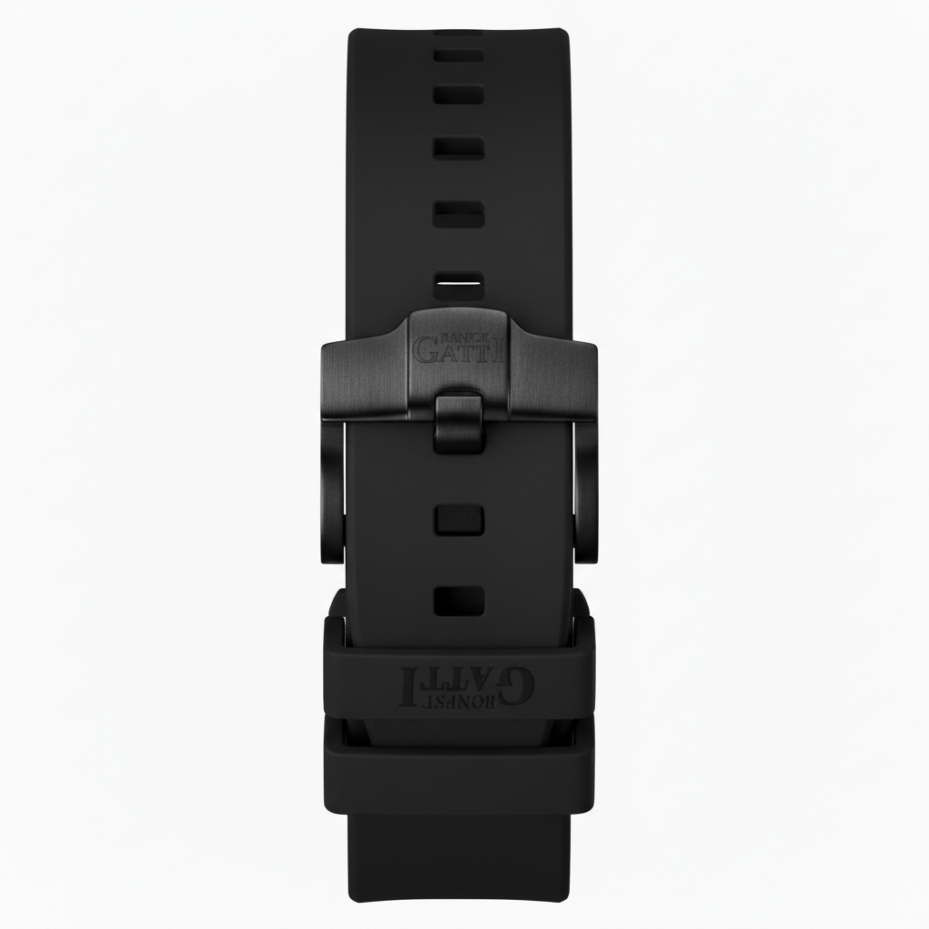 BONEST GATTI BG5502 mechanical skeleton watch for men black silicone strap with stainless steel buckle detail
