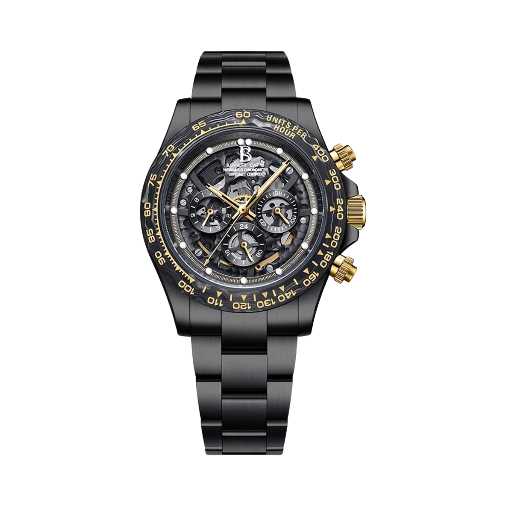 BONEST GATTI BG8019 - black gold front view packshot