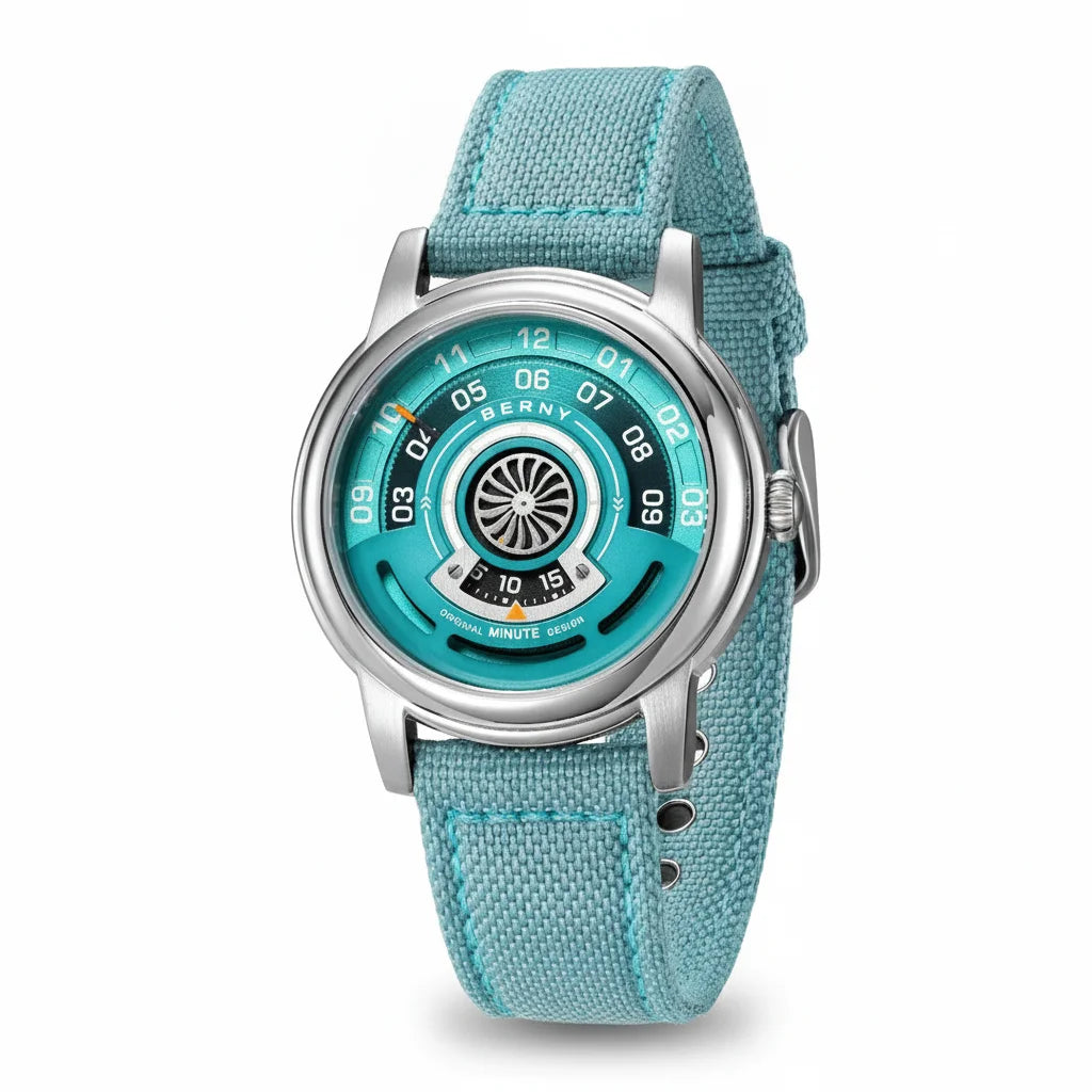 Breitvacher AM160L - Automatic Mechanical Watch with Super Luminous Dial - isolated luxury watch, minimalist studio background, centered product photography