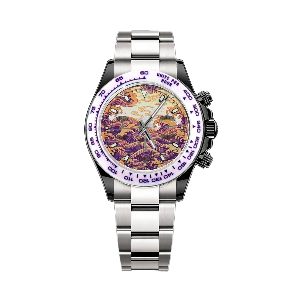 BREITVACHER Great Wave Chronograph - sunset wave front view packshot