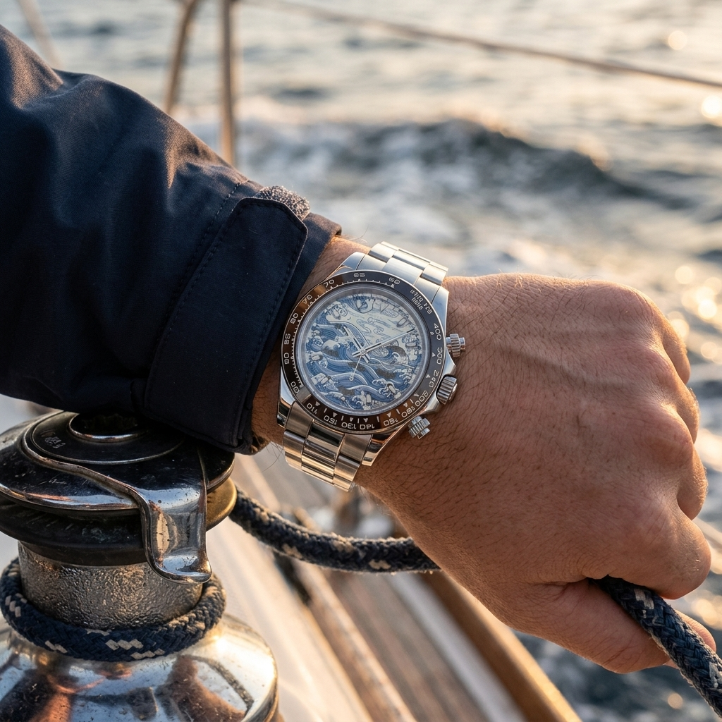 BREITVACHER Great Wave Chronograph - wrist shot lifestyle