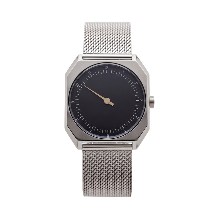 BREITVACHER HJ06 - black dial milanese front view packshot