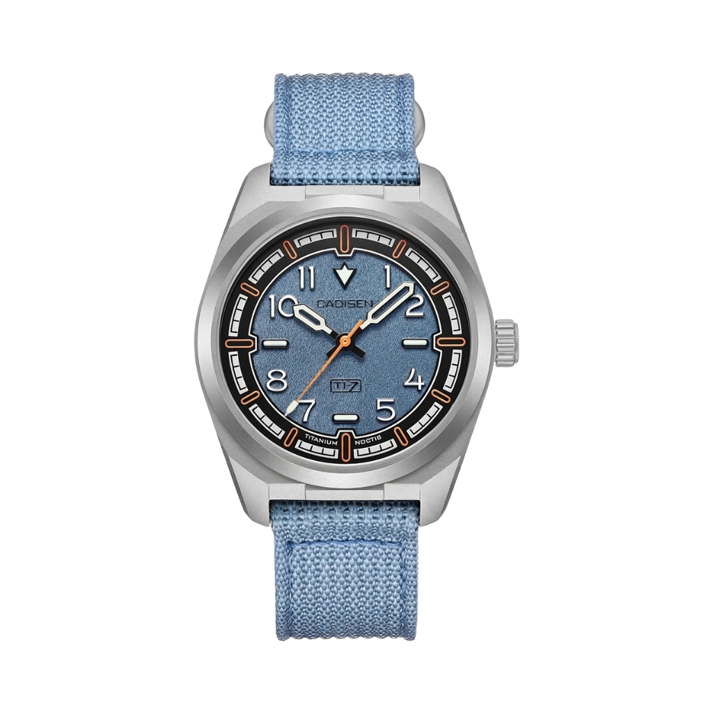 CADISEN C8248 - blue dial light blue strap front view packshot