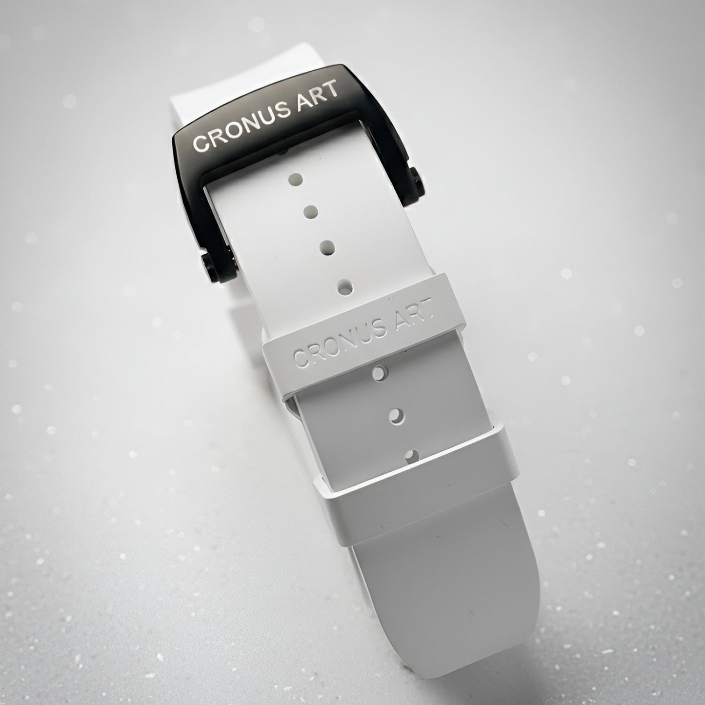 Close-up of the CRONUSART CM001-037 fluororubber strap and buckle designed for comfort and durability