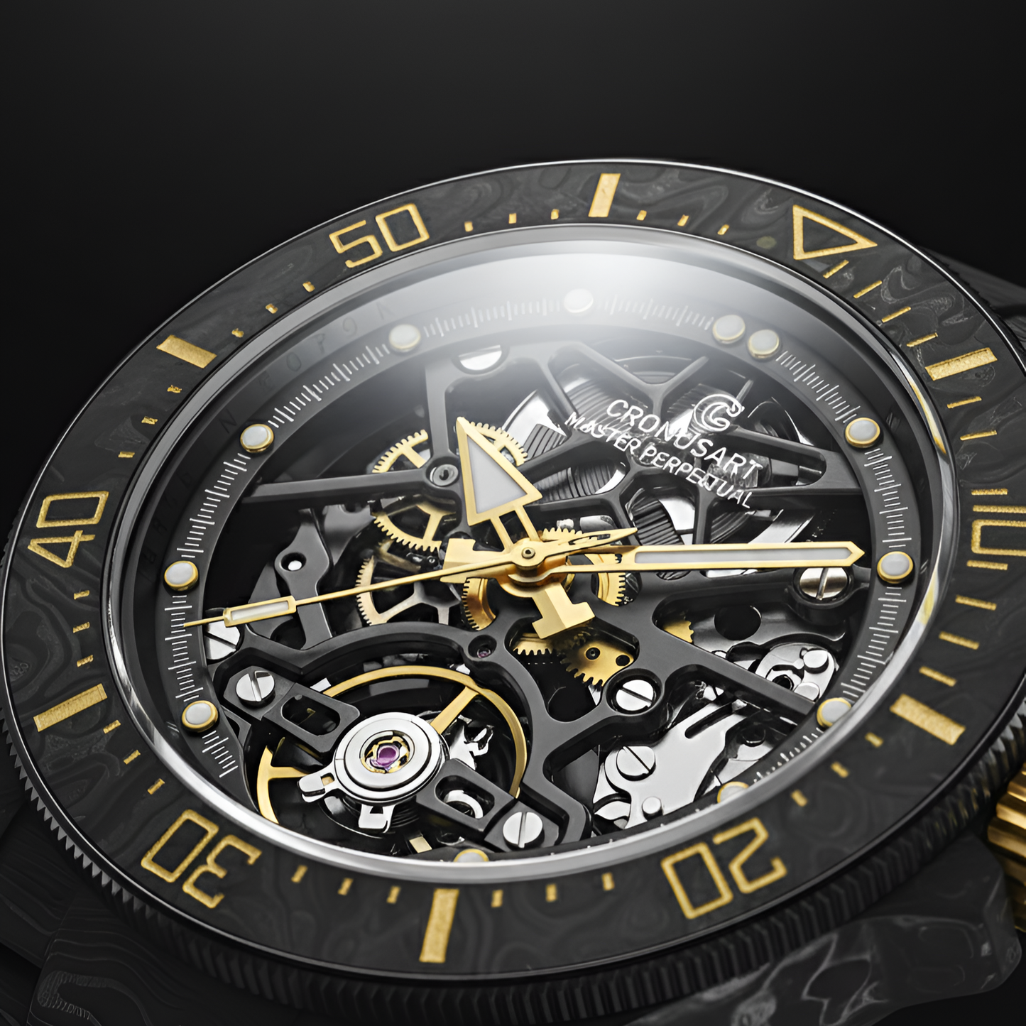 CRONUSART CM016-026 - Men Automatic and Mechanical Watch in NTPT Carbon dial