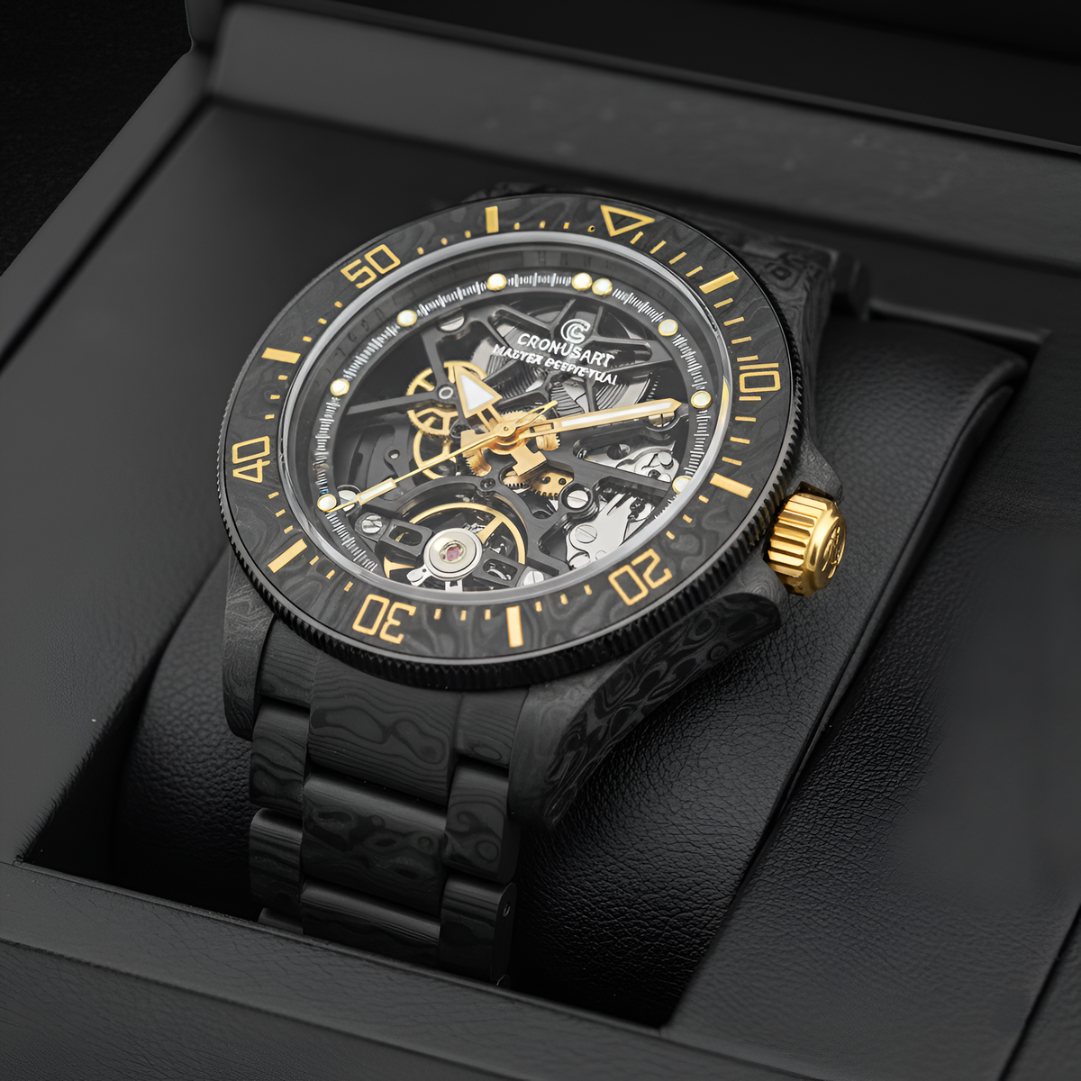 CRONUSART CM016-026 - Men Automatic and Mechanical Watch in NTPT Carbon packaging