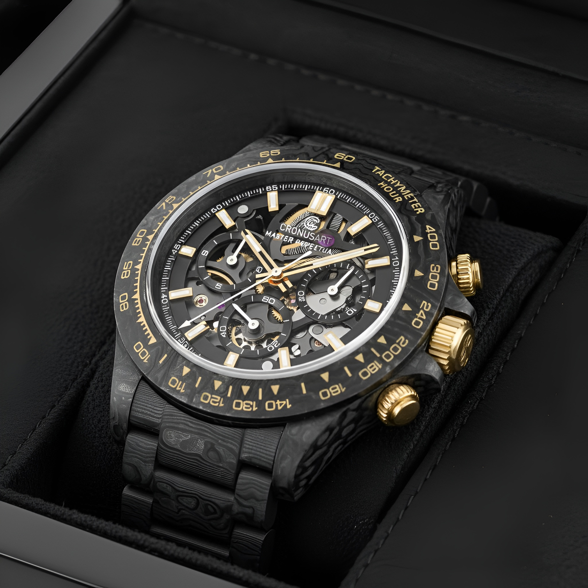CRONUSART CM016-027 - CRONUSART men’s automatic chronograph watch presented in luxury display box