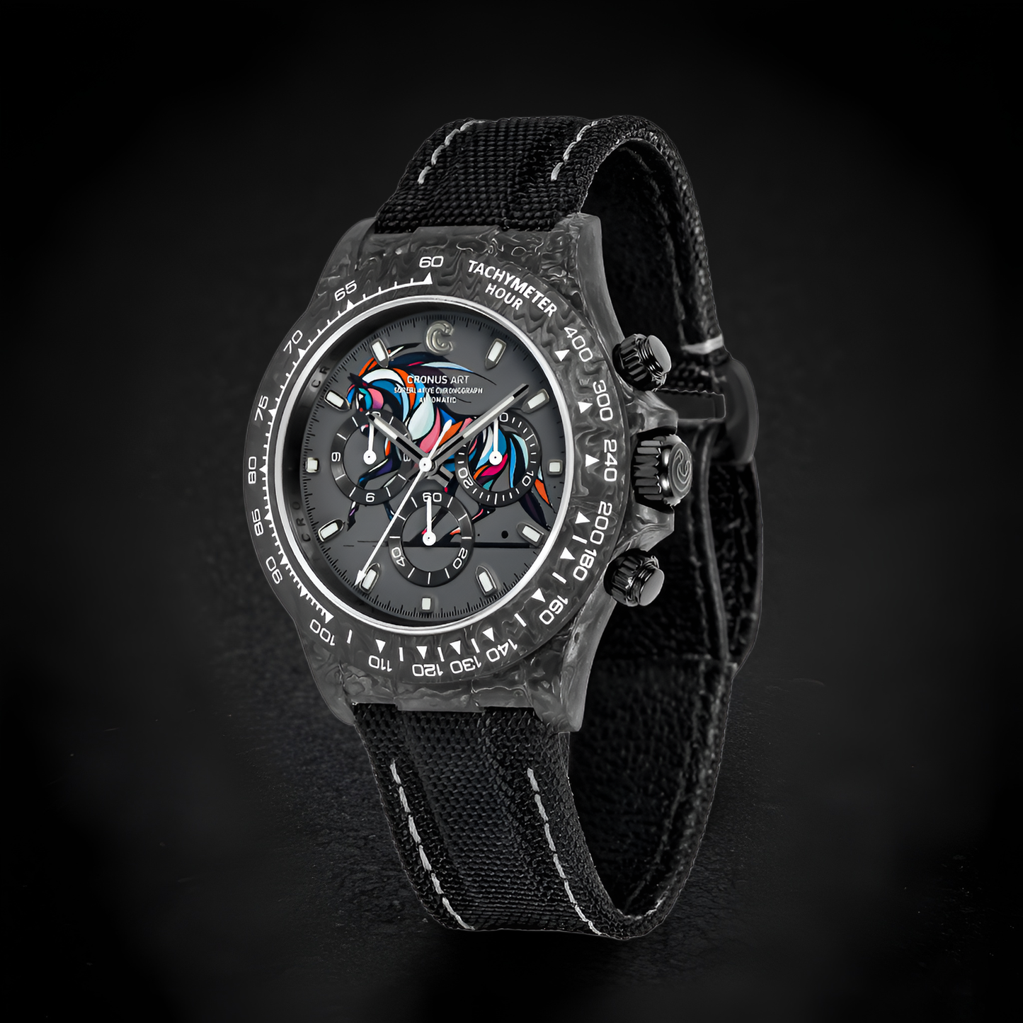 Cronusart CM016-069 forged carbon automatic watch showing lightweight sport design
