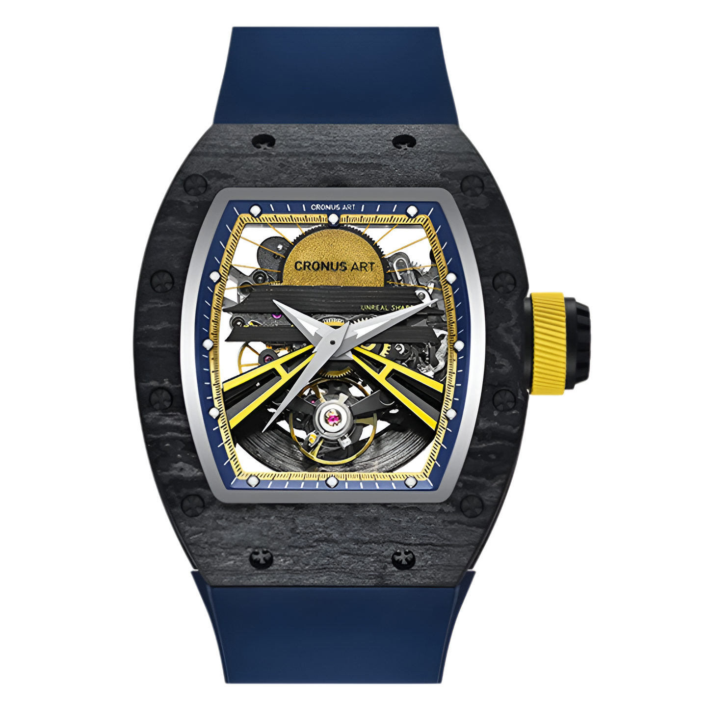 Cronusart CM36-001 automatic mechanical watch rear view highlighting exposed movement architecture and sapphire caseback