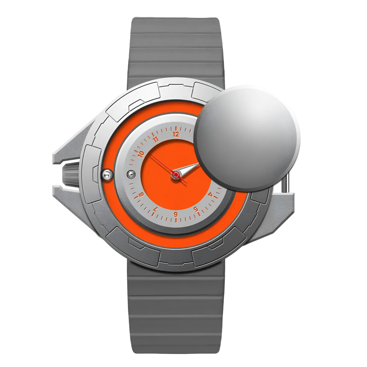 Daniel Gorman DG0133 - Men's Quartz Watch with a gray strap and orange face on a white background