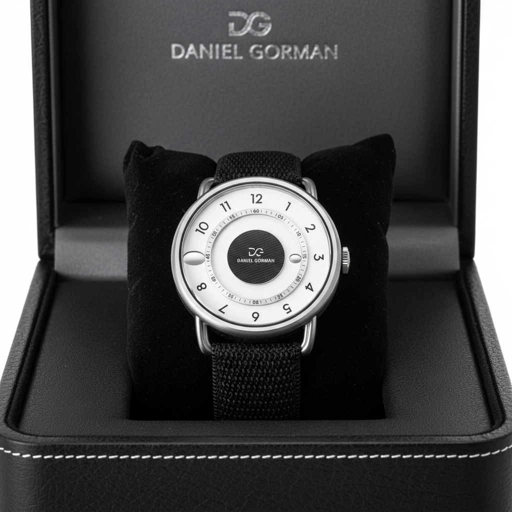 Daniel Gorman DGY000 - Qu - luxury watch, in box, macro closeup