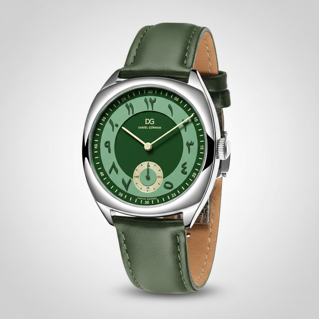 Daniel Gorman DG9520MSG - - angled view, green watch