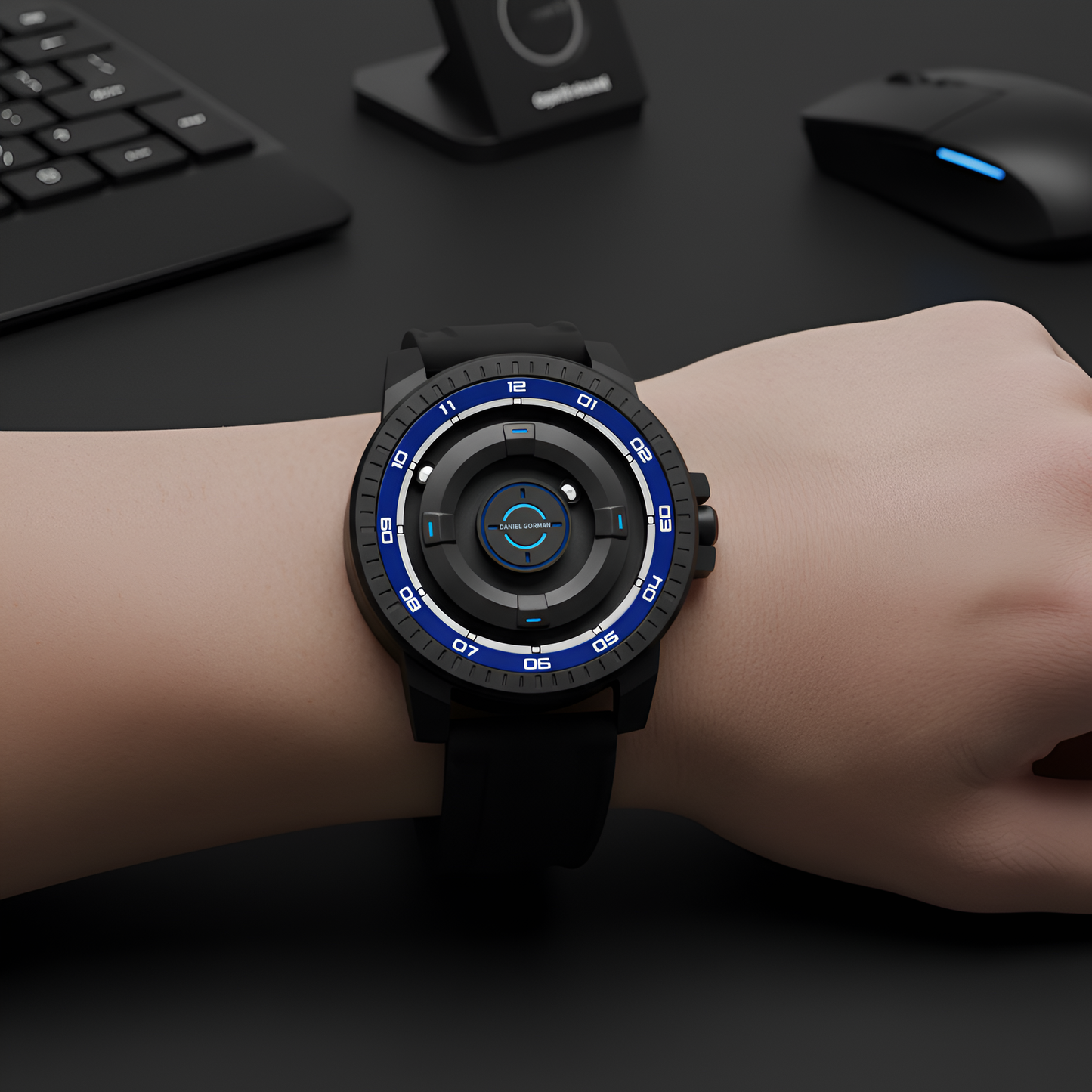 Daniel Gorman DG0221 - Worn on wrist, desk background