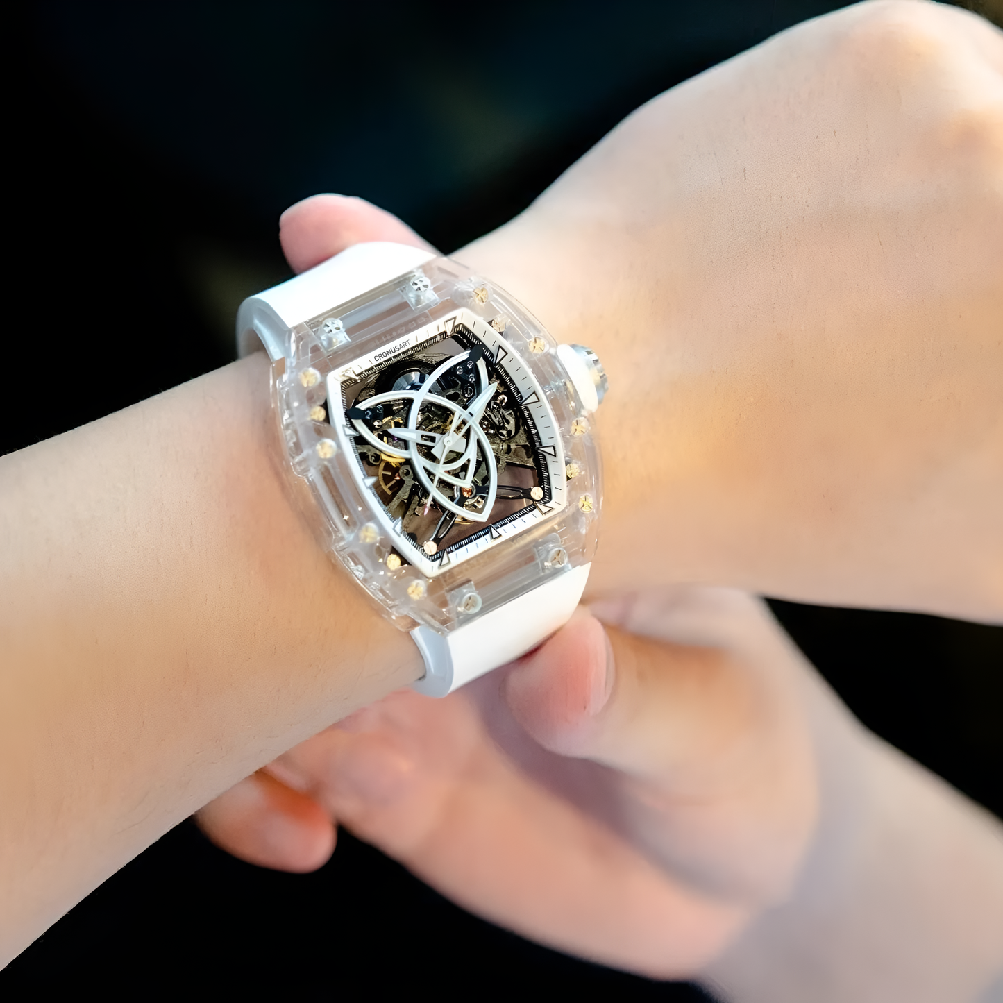 Cronusart CM001-059 - Men - skeleton movement black