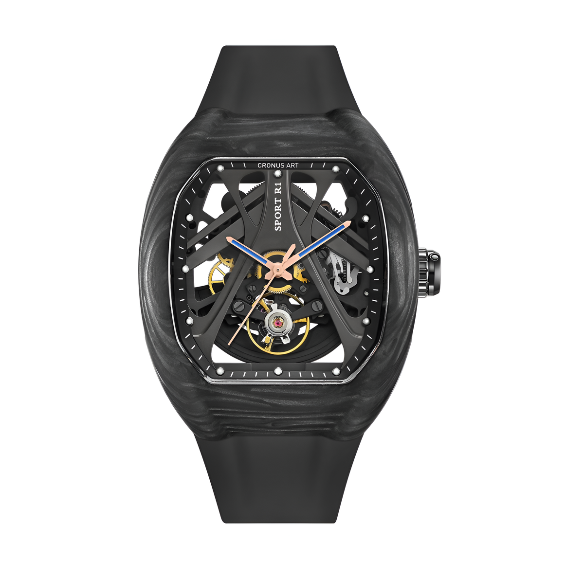 CRONUSART RT06-001 – Men's Automatic Watch 42mm Tonneau Mechanical Wristwatch breitvacher