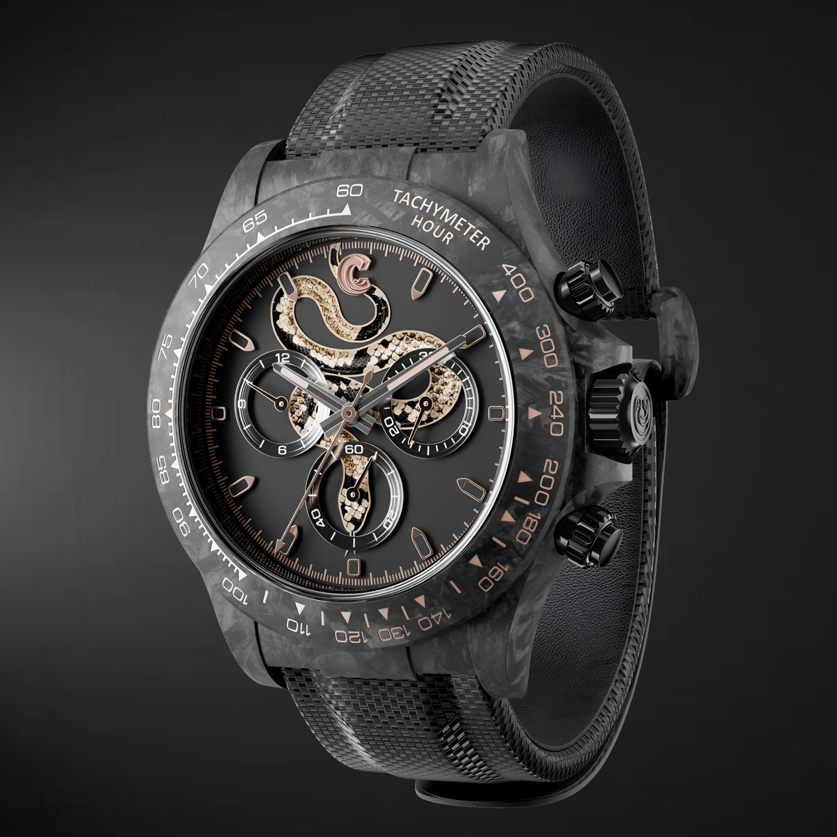 CRONUSART CM016-055 - Men Automatic Chronograph Watch Venom Force Military Carbon breitvacher