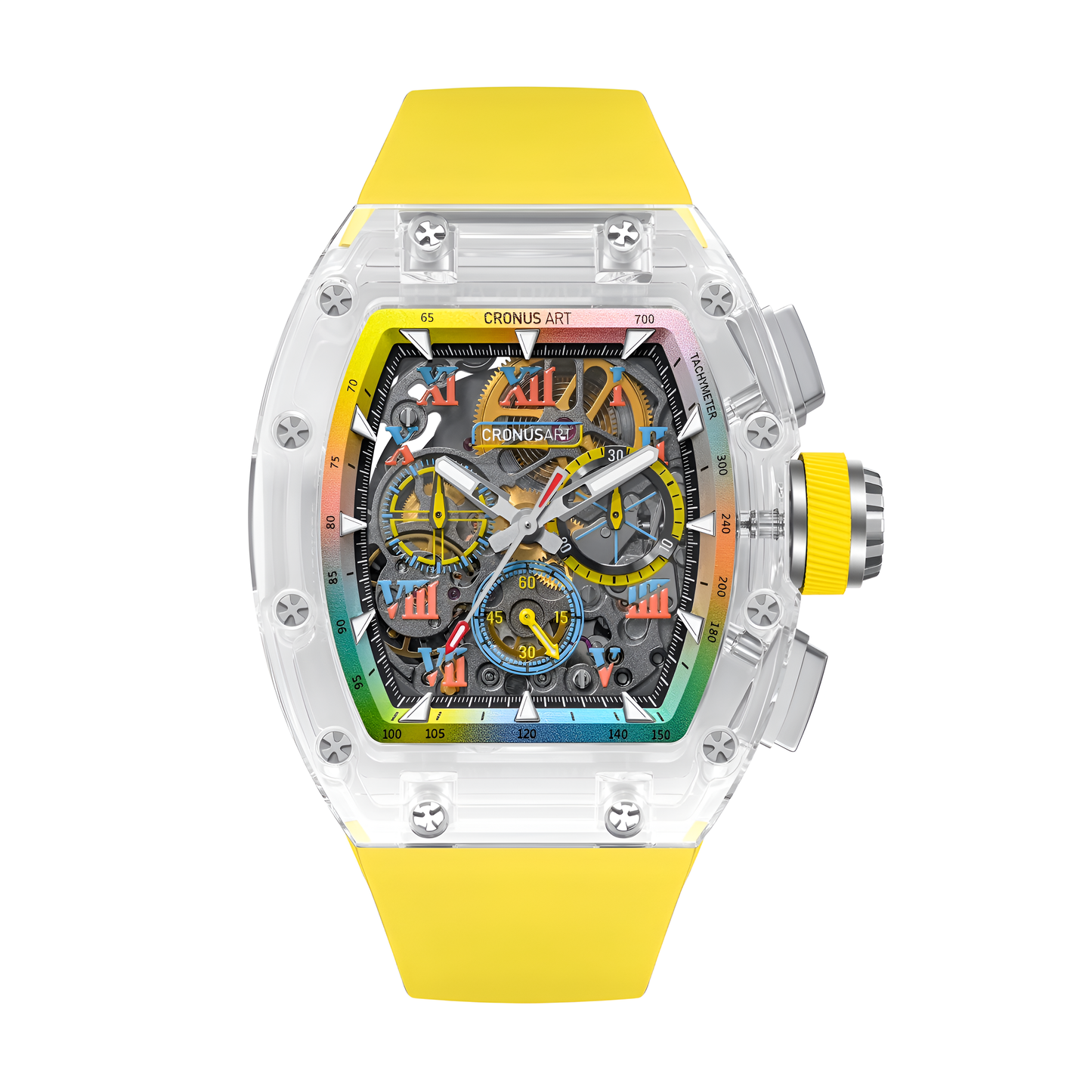 CRONUSART CM08-32 - Men’s Automatic Chronograph Watch Sapphire Tonneau Skeleton breitvacher