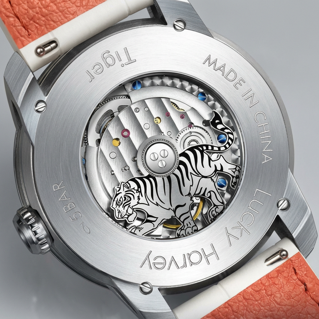 Lucky Harvey ZLS102 - Aut - automatic mechanical watch, case back view