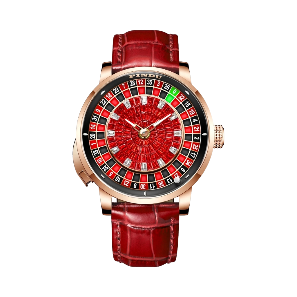 PINDU P6628 - red dial red strap front view packshot
