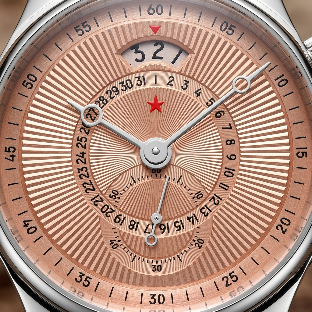 RED STAR Automatic 40mm - dial macro detail