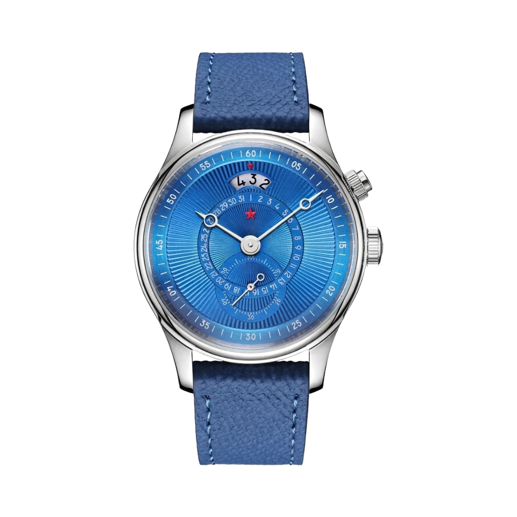 RED STAR Automatic 40mm - lake blue front view packshot