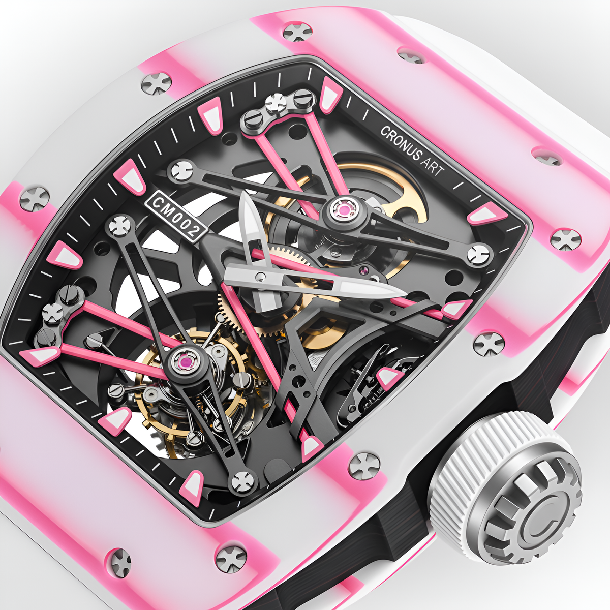 CRONUSART CM002-038B Men’s Tourbillon Watch Tonneau Carbon Fiber Case Mechanical Wristwatch breitvacher