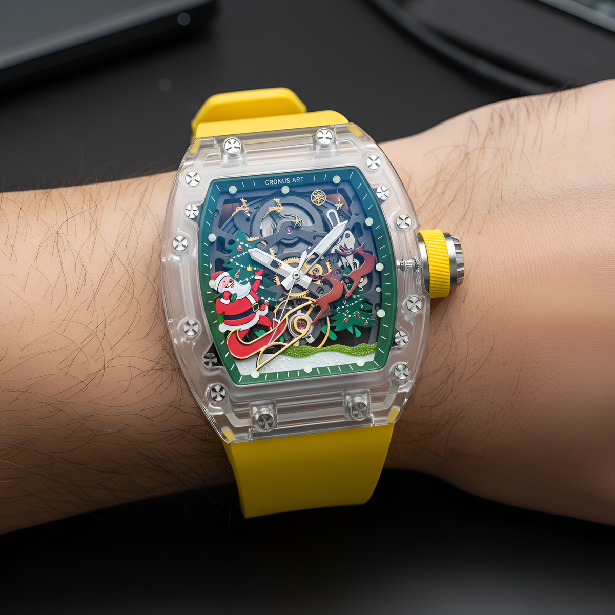 Cronusart CM001-057 Transparent Automatic Watch - Christmas Edition breitvacher